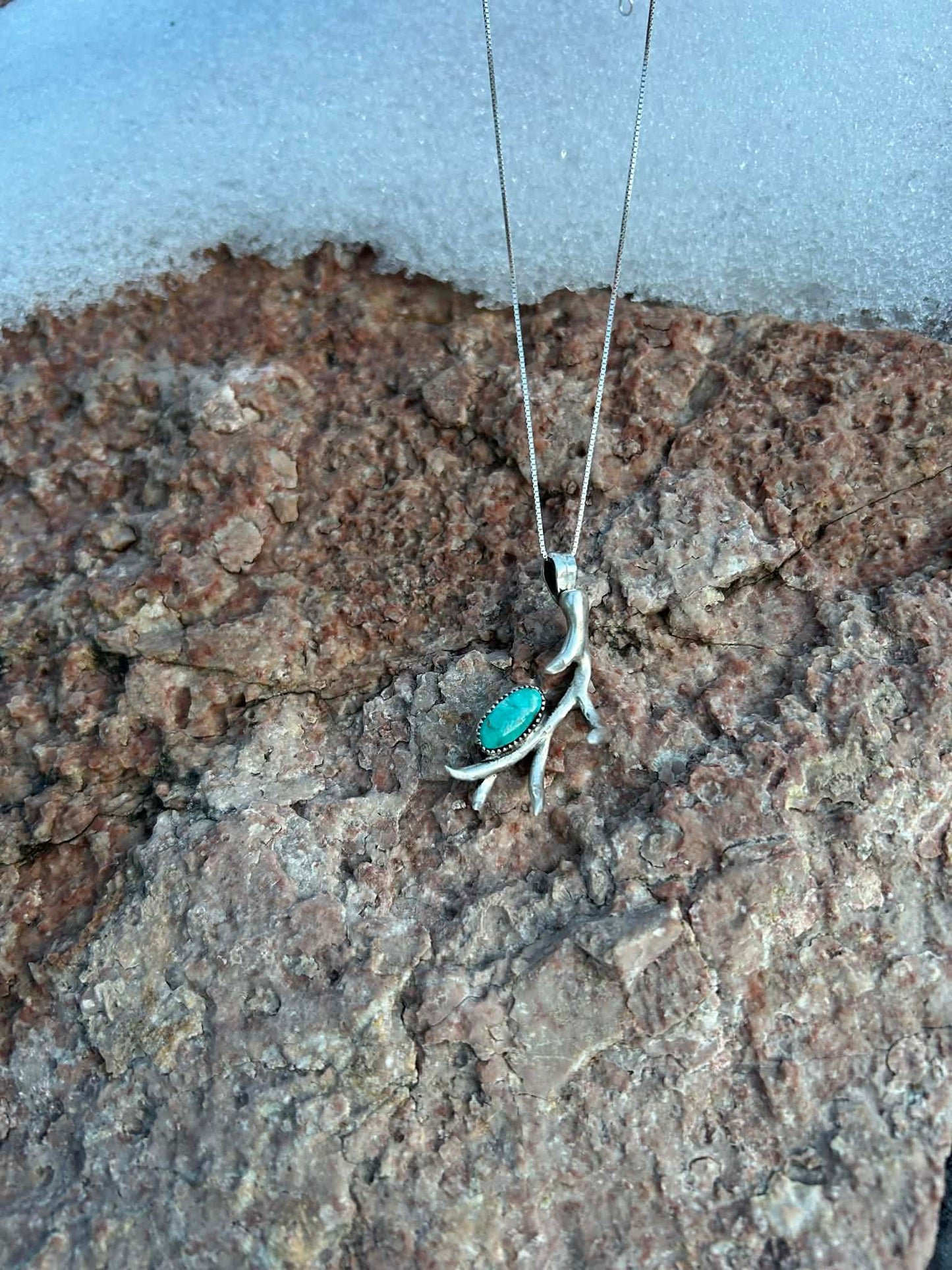 Fox Turquoise Antler Necklace
