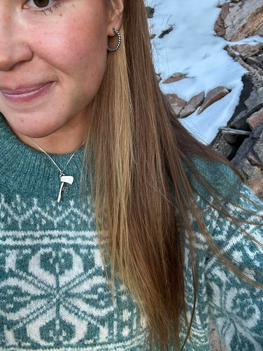 Axe Pendant with Turquoise