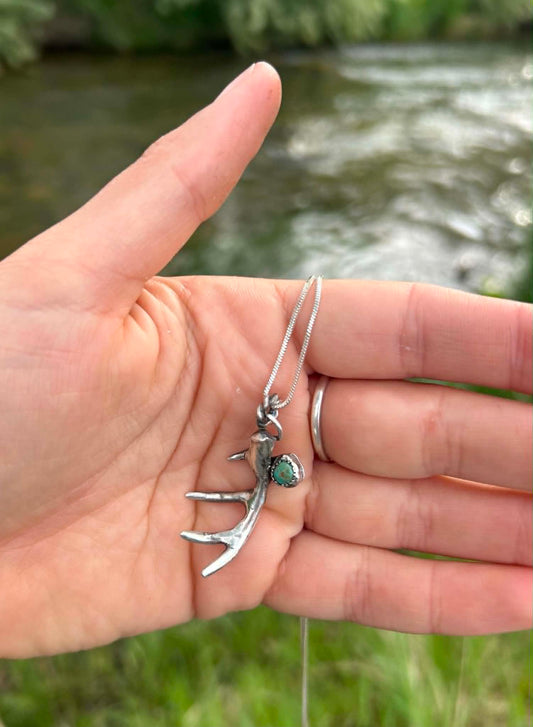 Turquoise Antler Necklace