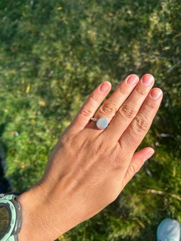 Simple Stamped Silver Ring Size 6.5