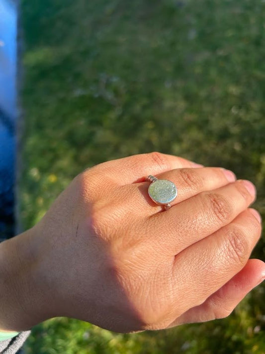 Simple Stamped Silver Ring Size 6.5