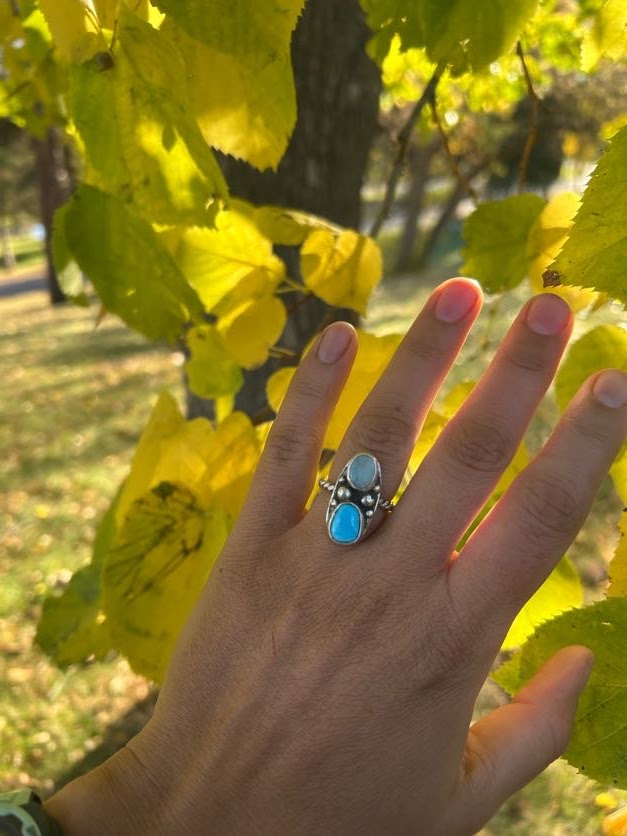 Sleeping Beauty & Opal Ring Size 7