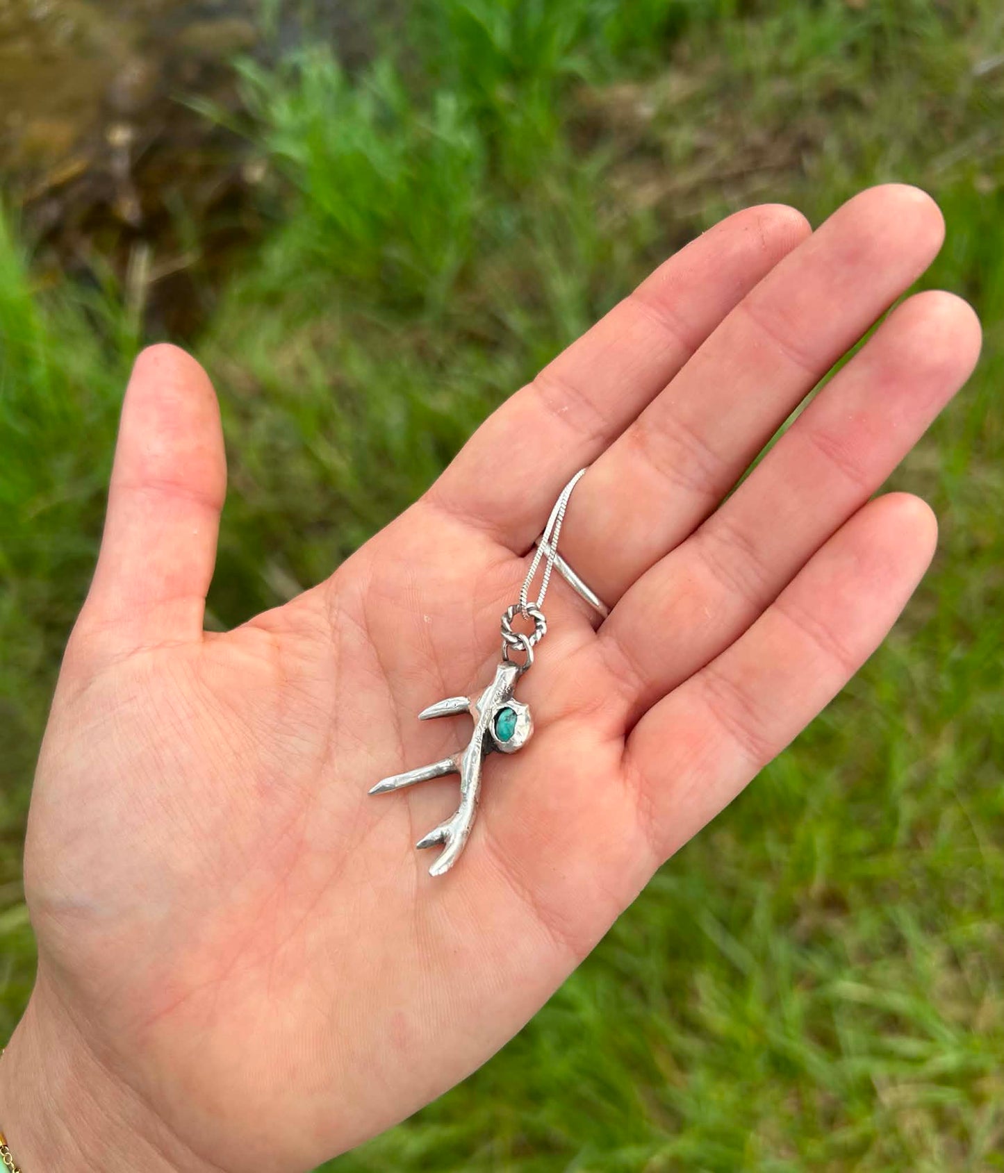 Turquoise Antler Necklace