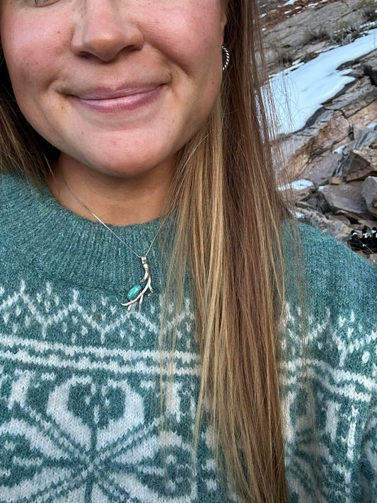 Fox Turquoise Antler Necklace