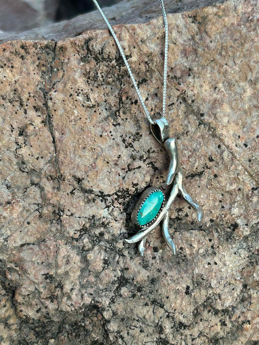 Fox Turquoise Antler Necklace