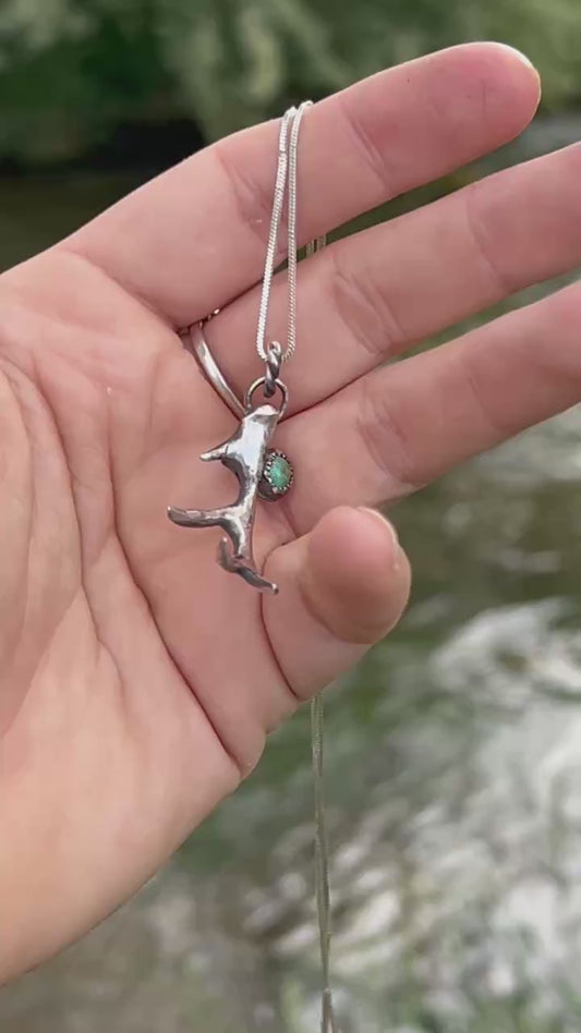Turquoise Antler Necklace